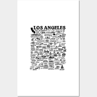 Los Angeles Map Posters and Art